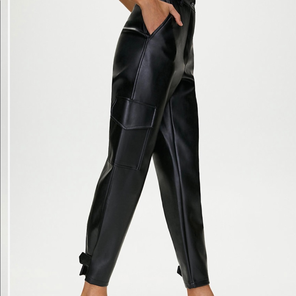 Aritzia Wilfred Modern Leather Cargo Pants